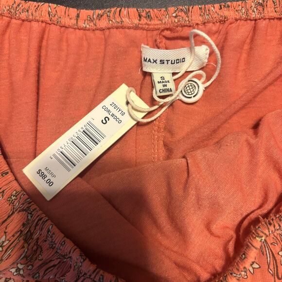 NWT Max Studio Orange Floral Mini Skirt Women’s Size S Small Spring Summer - Picture 4 of 7